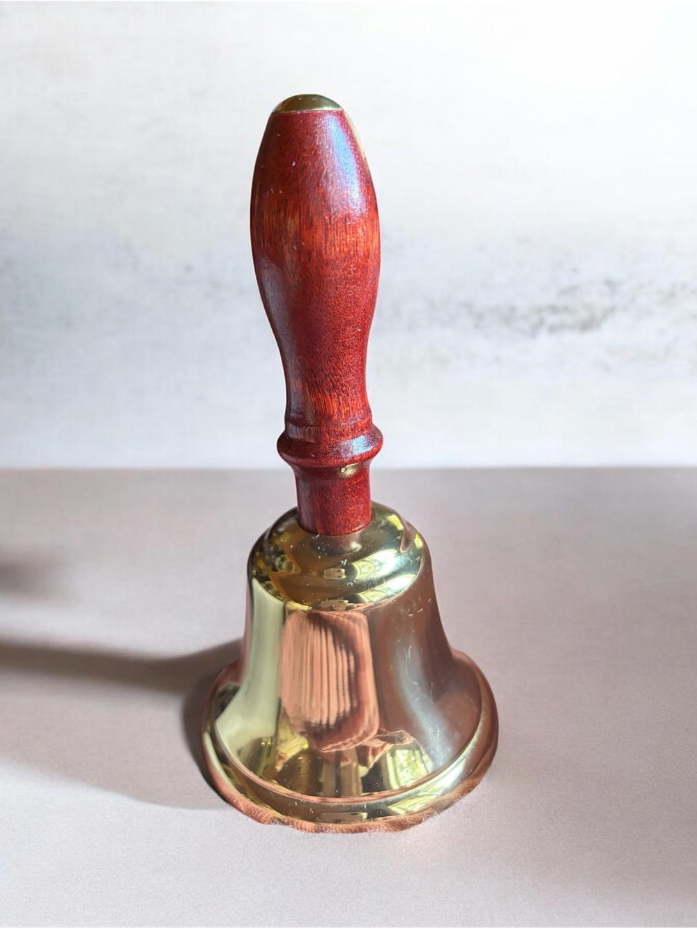 Brass Hand Bell with Wood Handle